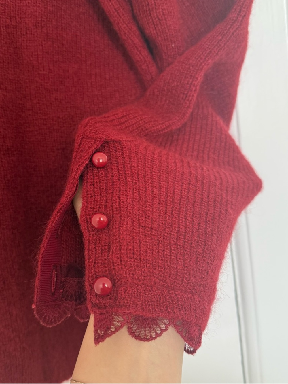 Sezane Nicky Sweater in Raspberry - Picture 5 of 9